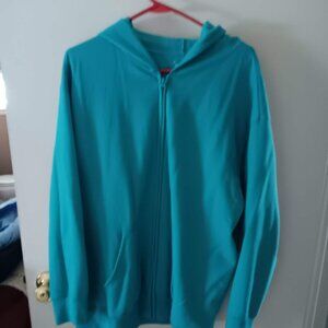 woman's 3X turquoise hooded jacket JMS by Hanes